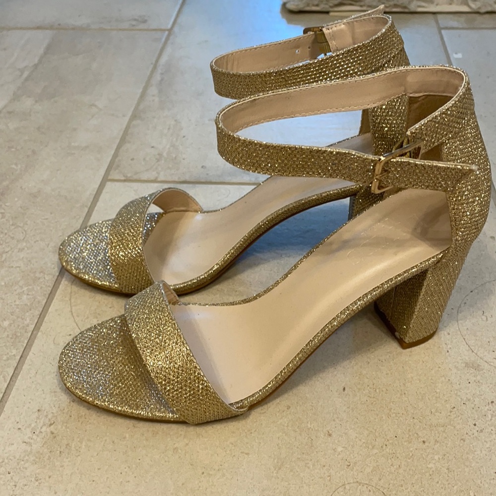 Brand new gold glitter heels